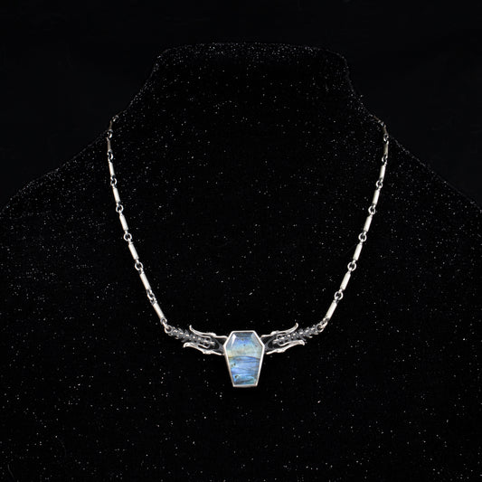 Cursed Burial Ground Necklace - OOAK - Labradorite Coffin - Ready to Ship