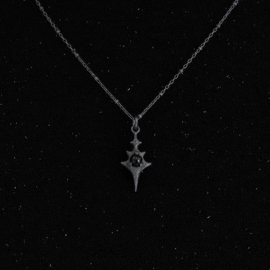 Eldritch Pendant - Rose Cut Onyx - 18 inches- Ready to Ship