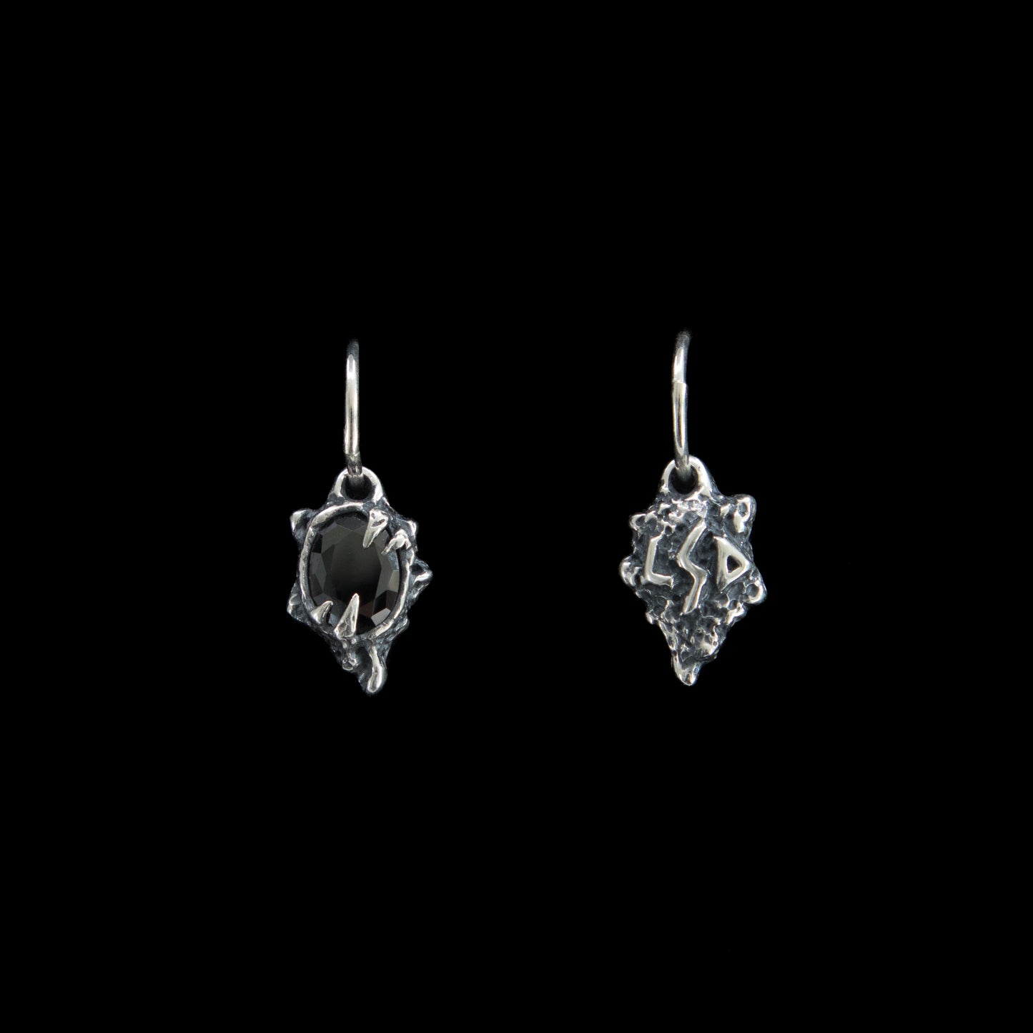 Primordial Hoop Earrings - Black CZ - Ready to Ship