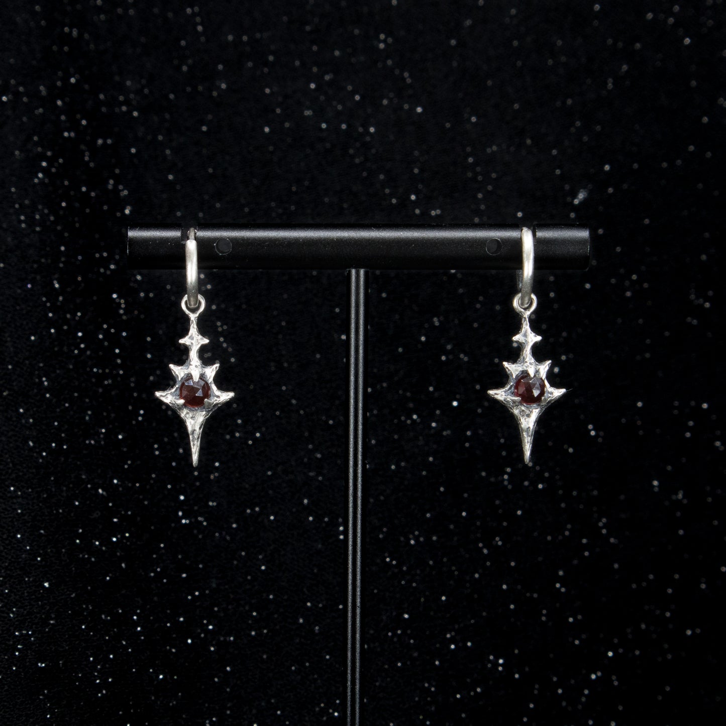 Eldritch Hoop Earrings - Garnet - Ready to ship
