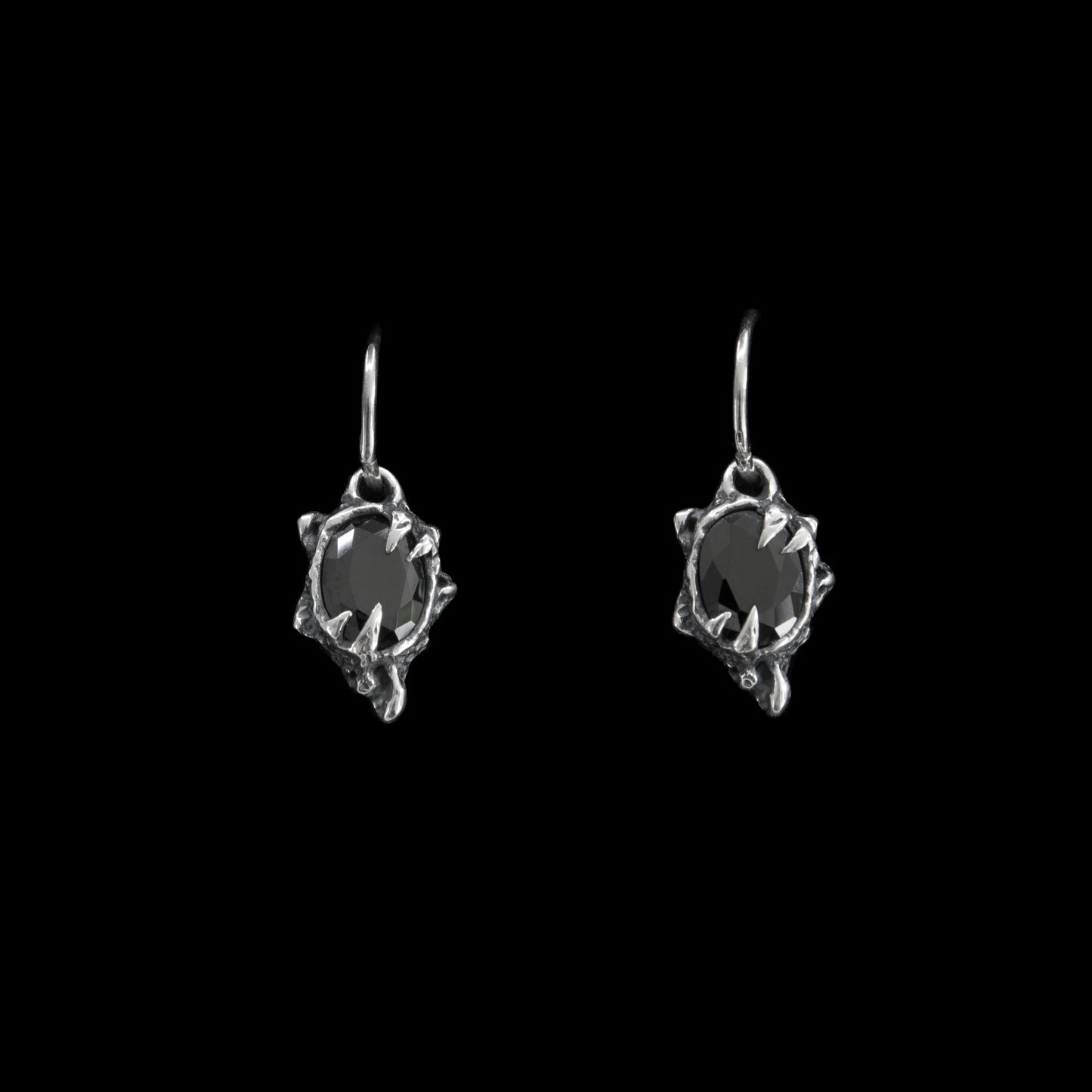 Primordial Hoop Earrings - Black CZ - Ready to Ship