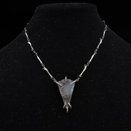 Burial Ground Necklace - Purple Moss Agate - OOAK