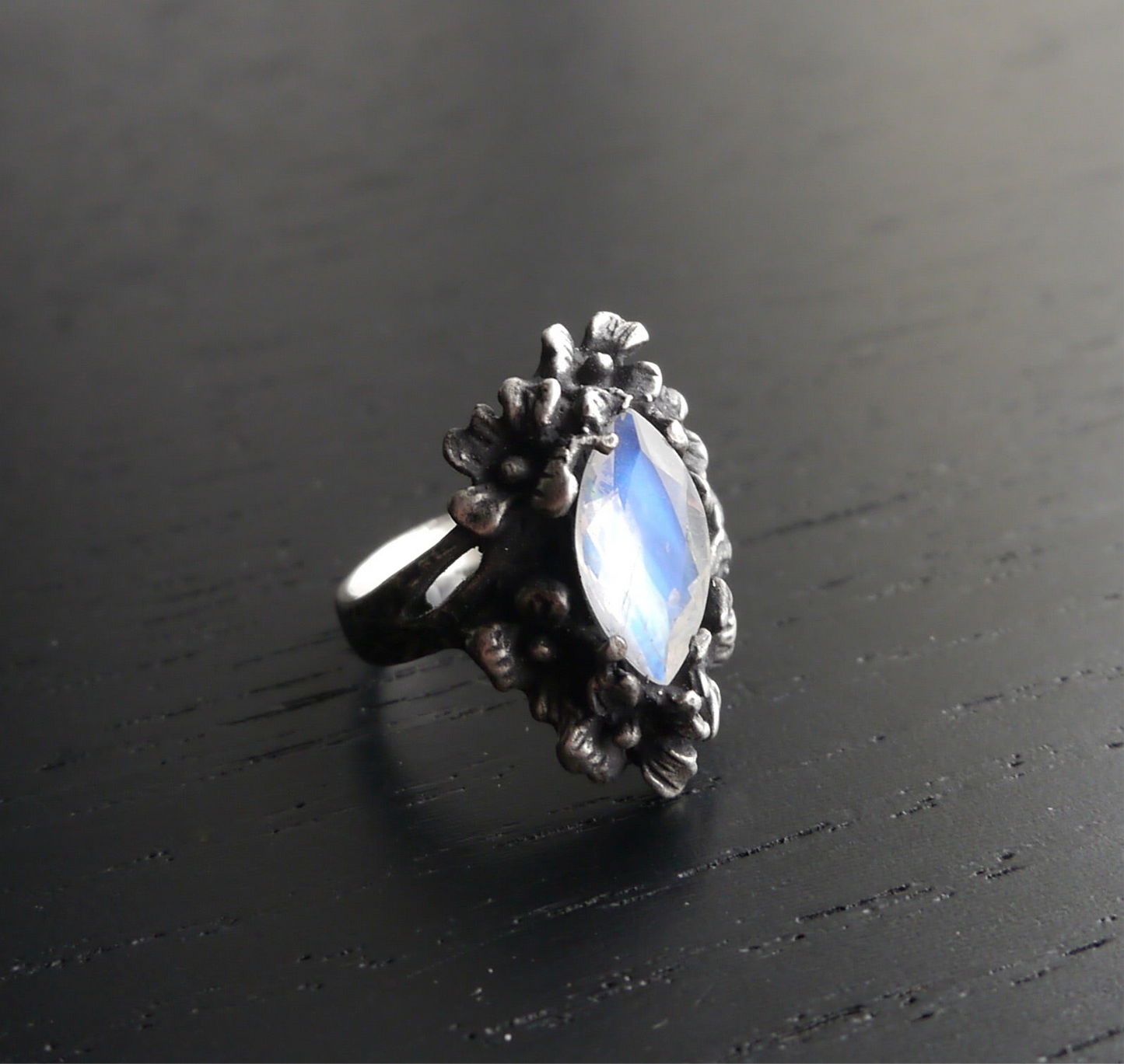 Nightshade Ring (Garnet, Rainbow Moonstone and Grey Moonstone versions)