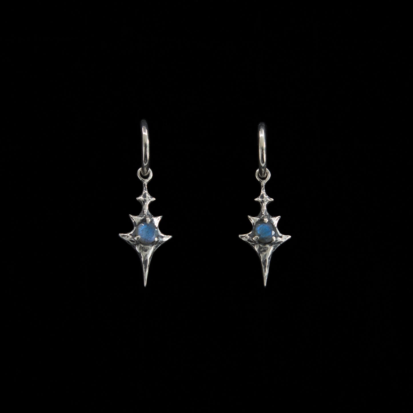 Eldritch Hoop Earrings - Brilliant Cut Labradorite - Ready to ship