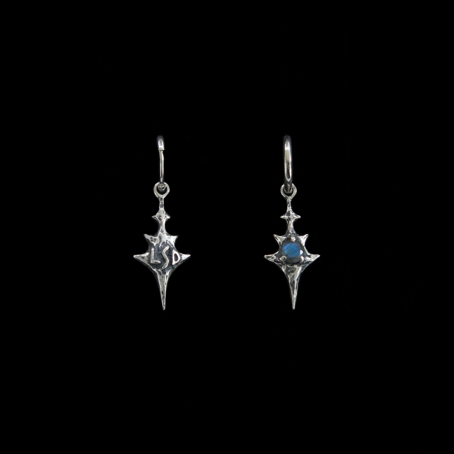 Eldritch Hoop Earrings - Brilliant Cut Labradorite - Ready to ship