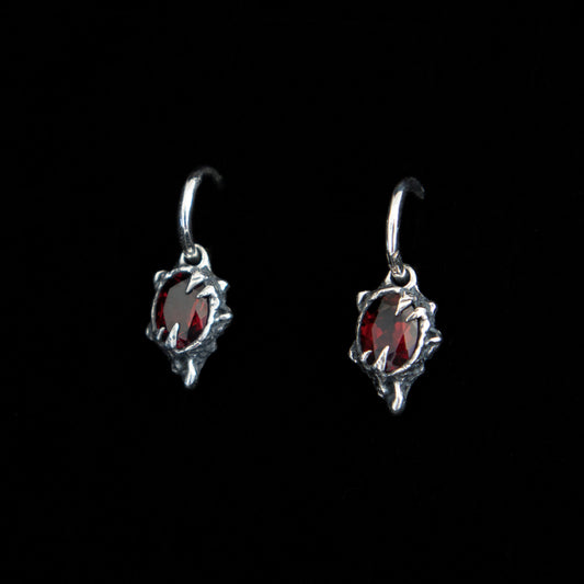 Primordial Hoop Earrings - Garnet - Ready to Ship