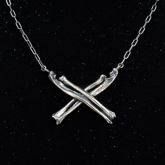 Large Crossbones Necklace - 16 inches - Ready to Ship