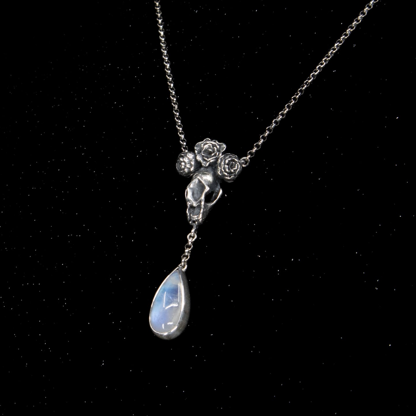 Grand High Witch Necklace - Garnet, Onyx, Moonstone, Grey Moonstone or Labradorite