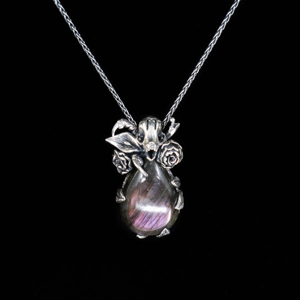 Secret Garden Pendant - Mannaz - OOAK - Purple Labradorite