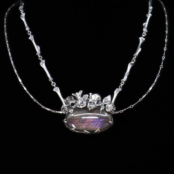 Secret Garden Necklace - Algiz and Sowilo - OOAK - Purple Labradorite
