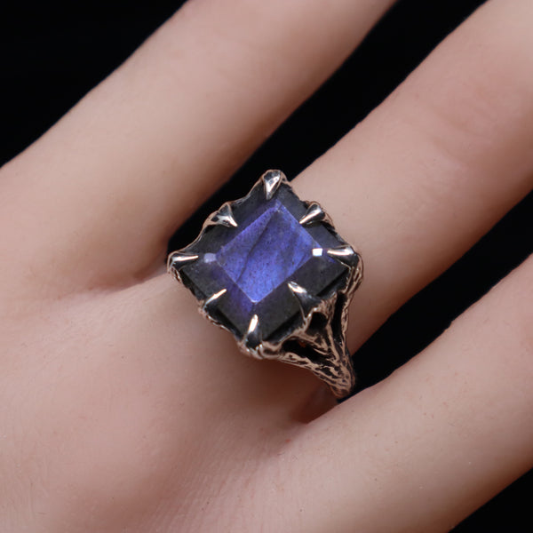 The Dark Embrace Ring (Labradorite and Purple Labradorite version)