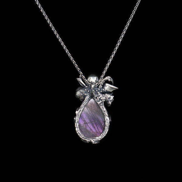 Secret Garden Pendant - Mannaz - OOAK - Purple Labradorite