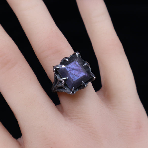 The Dark Embrace Ring (Labradorite and Purple Labradorite version)