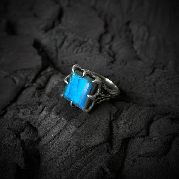 The Dark Embrace Ring (Labradorite and Purple Labradorite version)