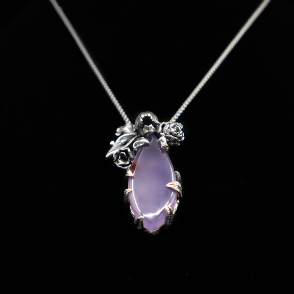 Secret Garden Pendant - Eihwaz - OOAK - Purple Chalcedony