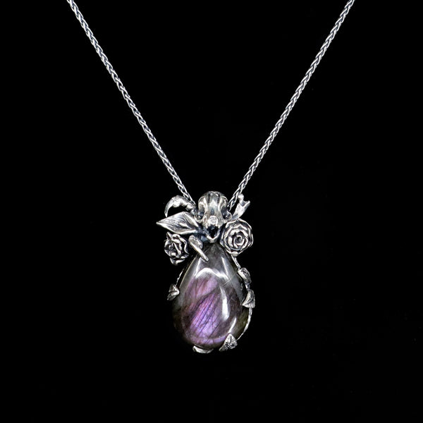 Secret Garden Pendant - Mannaz - OOAK - Purple Labradorite