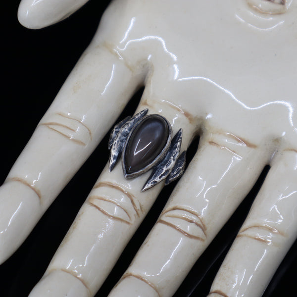 Lestat Ring - Grey Moonstone - Size 8 - Ready to ship
