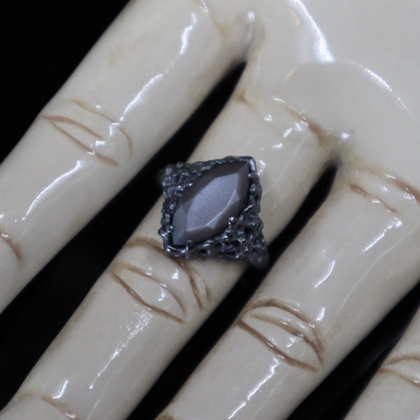 Aphrodite Ring - Grey Moonstone - Size 6.75 - Ready to Ship