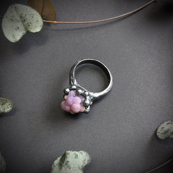 Grape Agate Ring V OOAK - Size 7.5