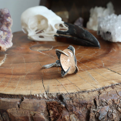 Lunarscape Lodolite Bone Ring - Size 8.5 - OOAK