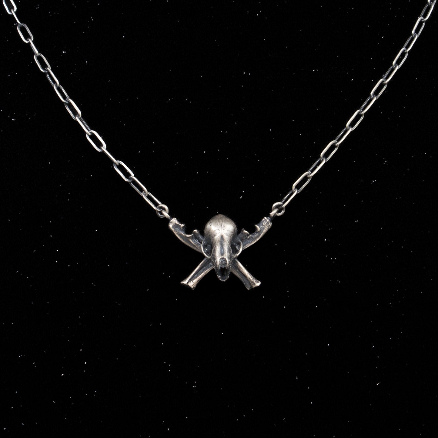 Skull and Crossbones Necklace - 18” - Ready to ship