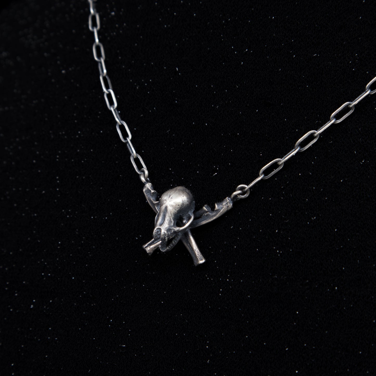 Skull and Crossbones Necklace - 18” - Ready to ship