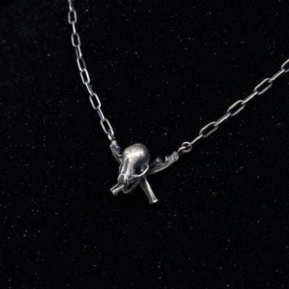 Skull and Crossbones Necklace - 18” - Ready to ship