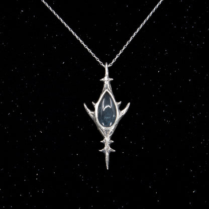 Dagon Pendant - Moss Aquamarine - 17 Inches - Ready to ship