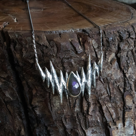 Nosferatu Necklace - Purple Labradorite 16-20 inches - Ready To Ship