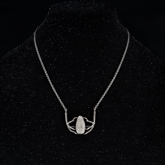 Nocturne Necklace - OOAK - Fossilised Snakeskin Wrasse and Sparrow Claws - 20 inches - Ready to Ship