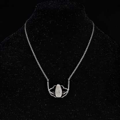 Nocturne Necklace - OOAK - Fossilised Snakeskin Wrasse and Sparrow Claws - 20 inches - Ready to Ship