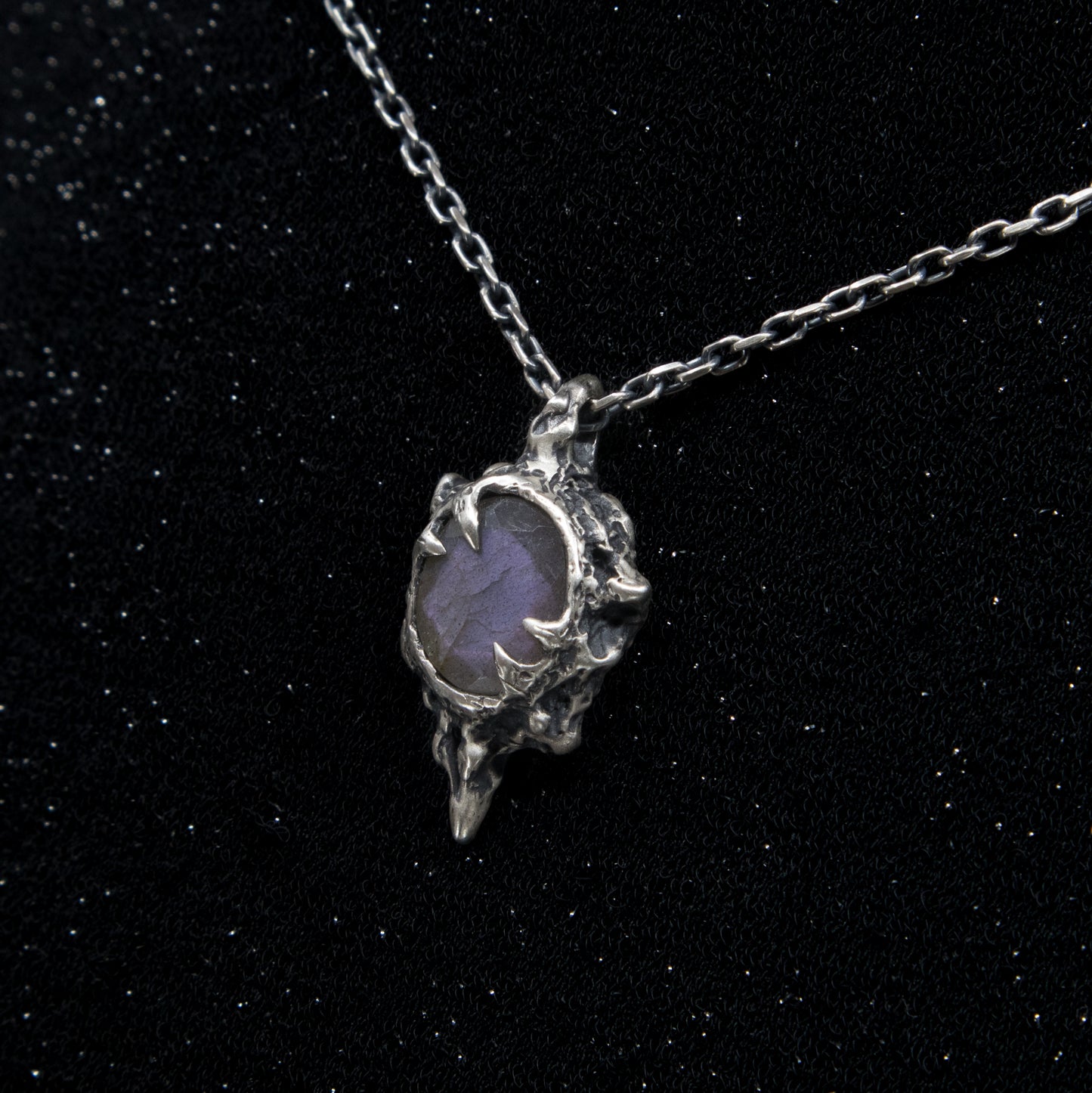 Azathoth Pendant - Purple Labradorite - 16-18 Inches - Ready to Ship