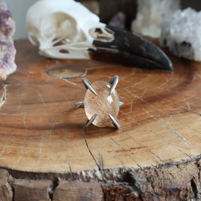 Lunarscape Lodolite Bone Ring - Size 8.5 - OOAK