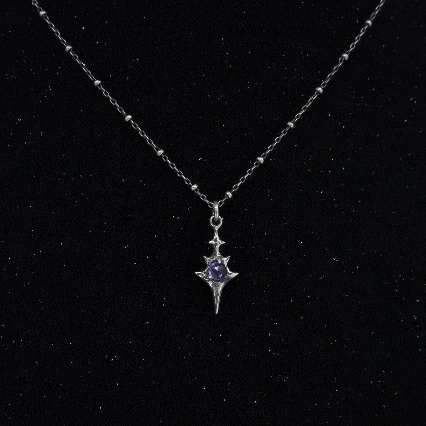 Eldritch Pendant - Rose Cut Amethyst - 16 inches- Ready to Ship