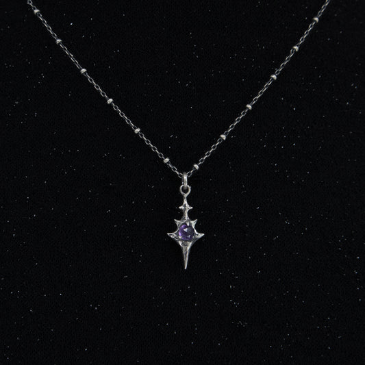 Eldritch Pendant - Rose Cut Amethyst - 16 inches- Ready to Ship