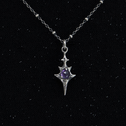 Eldritch Pendant - Rose Cut Amethyst - 16 inches- Ready to Ship