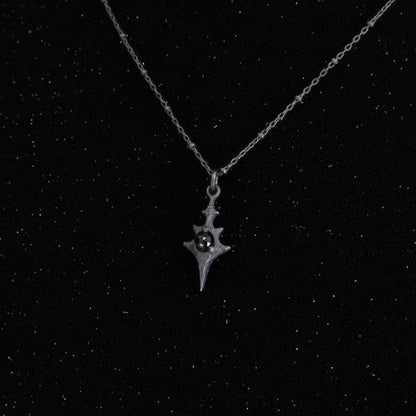 Eldritch Pendant - Rose Cut Onyx - 18 inches- Ready to Ship