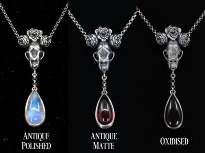 Grand High Witch Necklace - Garnet, Onyx, Moonstone, Grey Moonstone or Labradorite