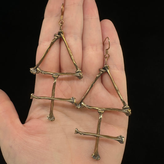 The Alchemist Earrings: Sulphur - Bronze - Ready to Ship