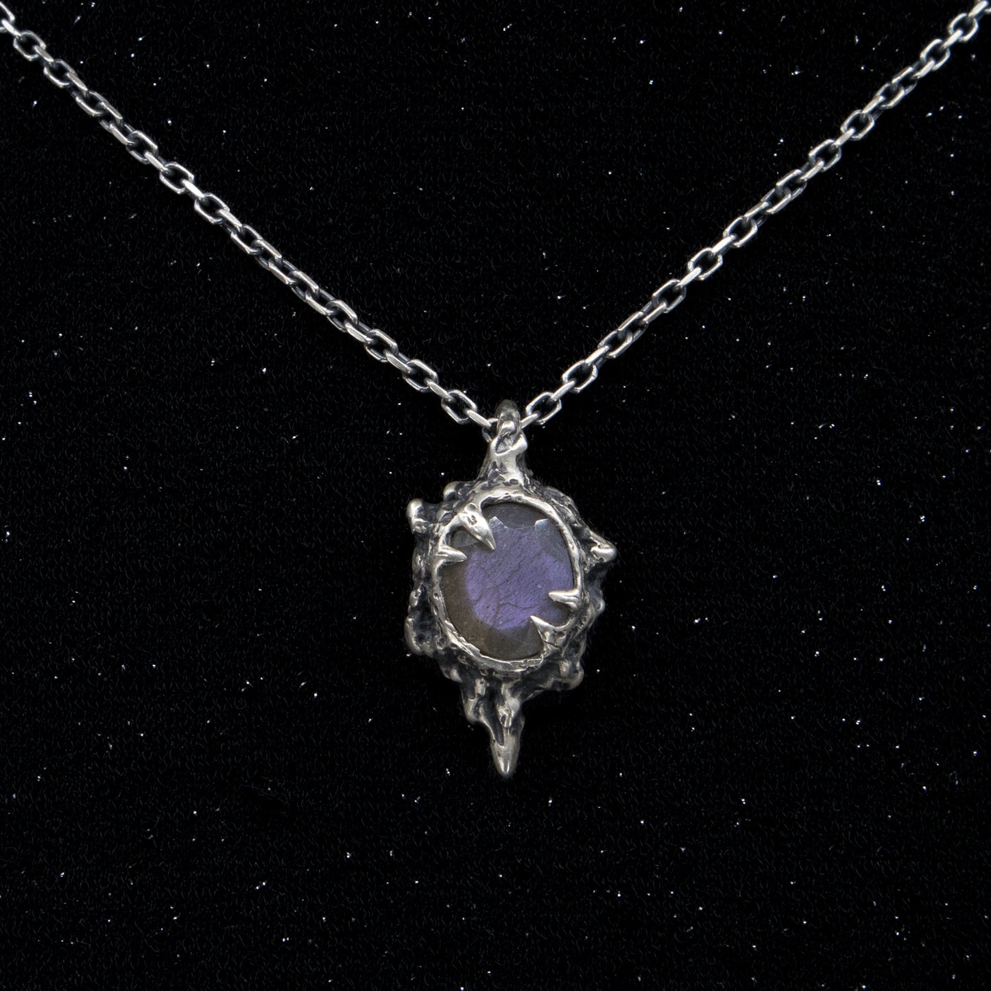 Azathoth Pendant - Purple Labradorite - 16-18 Inches - Ready to Ship