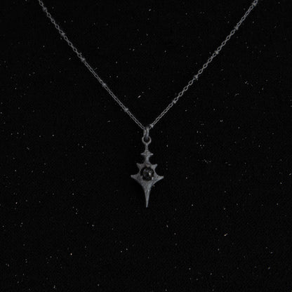 Eldritch Pendant - Rose Cut Onyx - 18 inches- Ready to Ship