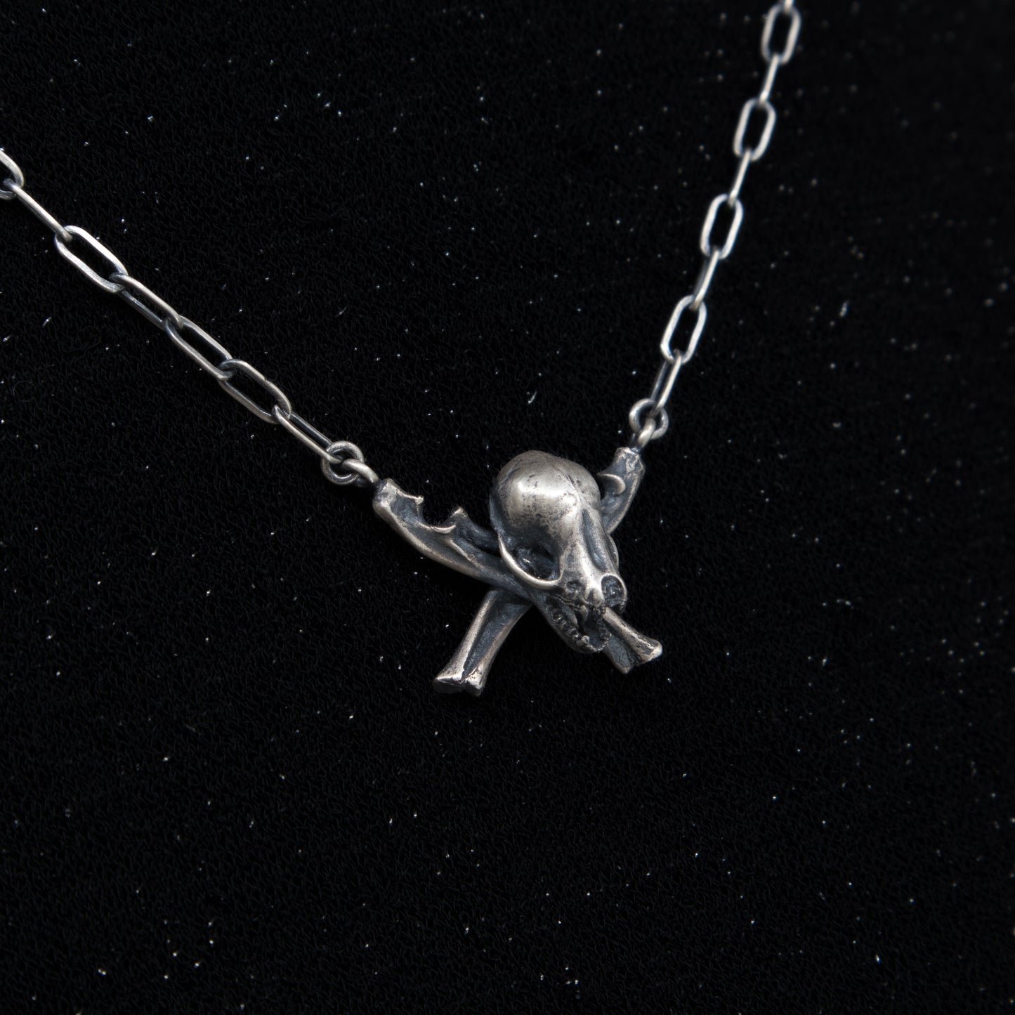 Skull and Crossbones Necklace - 18” - Ready to ship