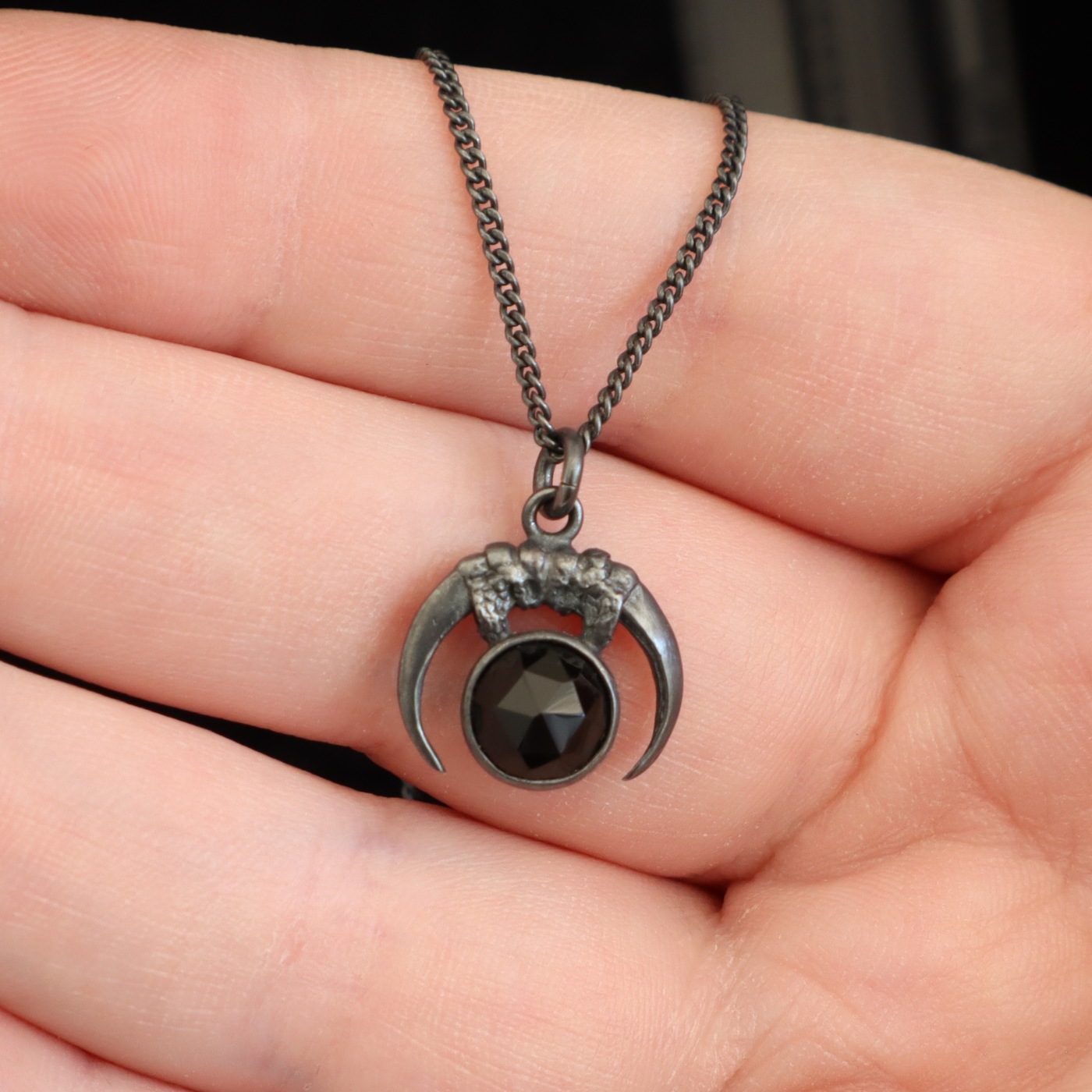 Luna Obscura Pendant - onyx - 20 inches - Ready to ship