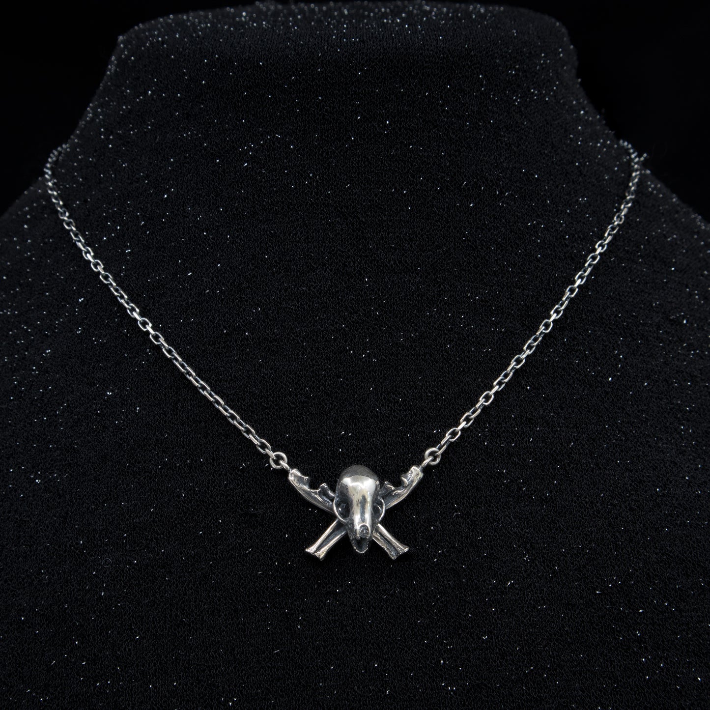 Skull and Crossbones Necklace - 16” - Ready to ship