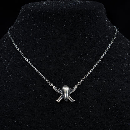 Skull and Crossbones Necklace - 16” - Ready to ship
