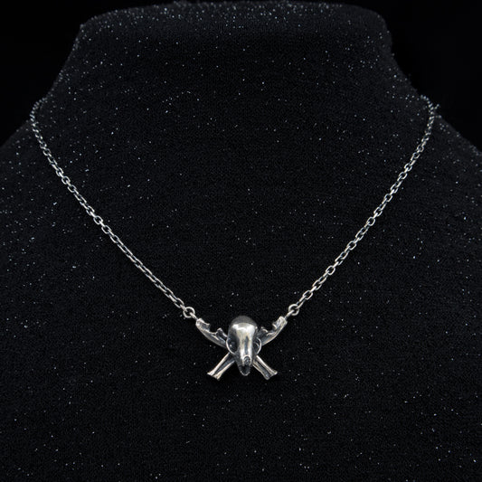 Skull and Crossbones Necklace - 16” - Ready to ship