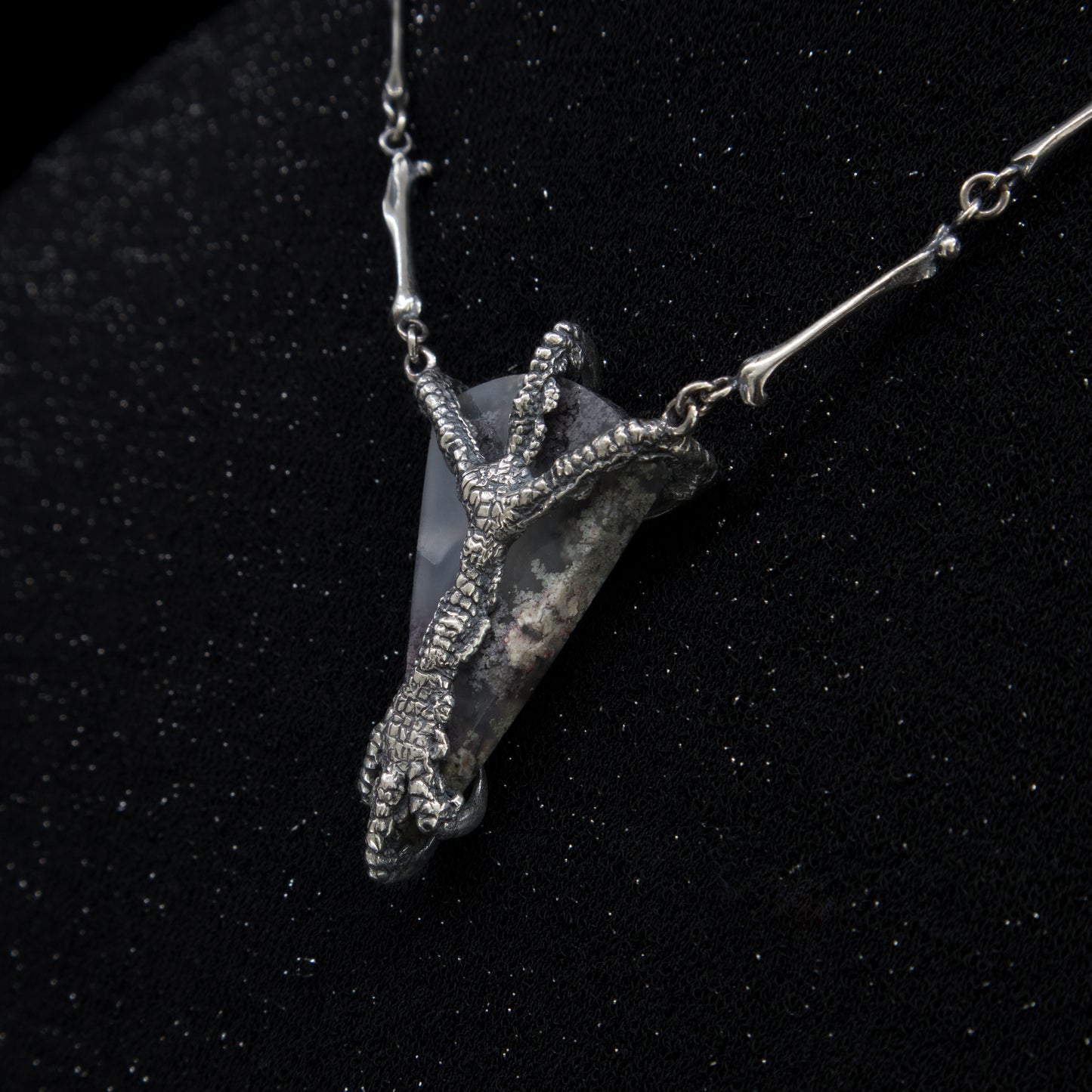 Burial Ground Necklace - Purple Moss Agate - OOAK