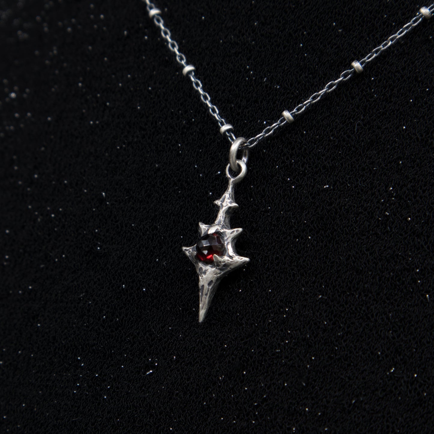 Eldritch Pendant - Rose Cut Garnet - 15 inches- Ready to Ship