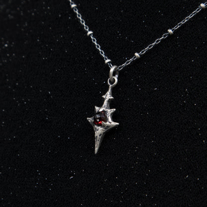 Eldritch Pendant - Rose Cut Garnet - 15 inches- Ready to Ship