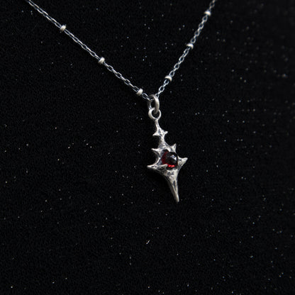 Eldritch Pendant - Rose Cut Garnet - 15 inches- Ready to Ship